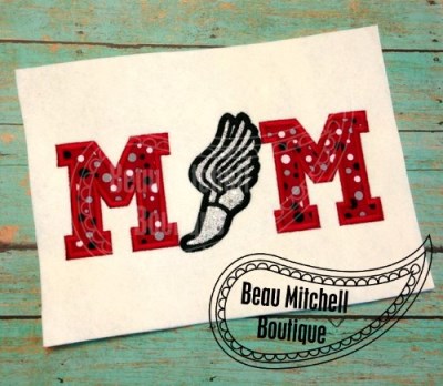 TRACK MOM APPLIQUE EMBROIDERY DESIGN